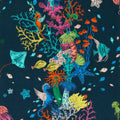 Seaforest Mythica by Emma J Shipley Navy Wallpaper by Clarke & Clarke