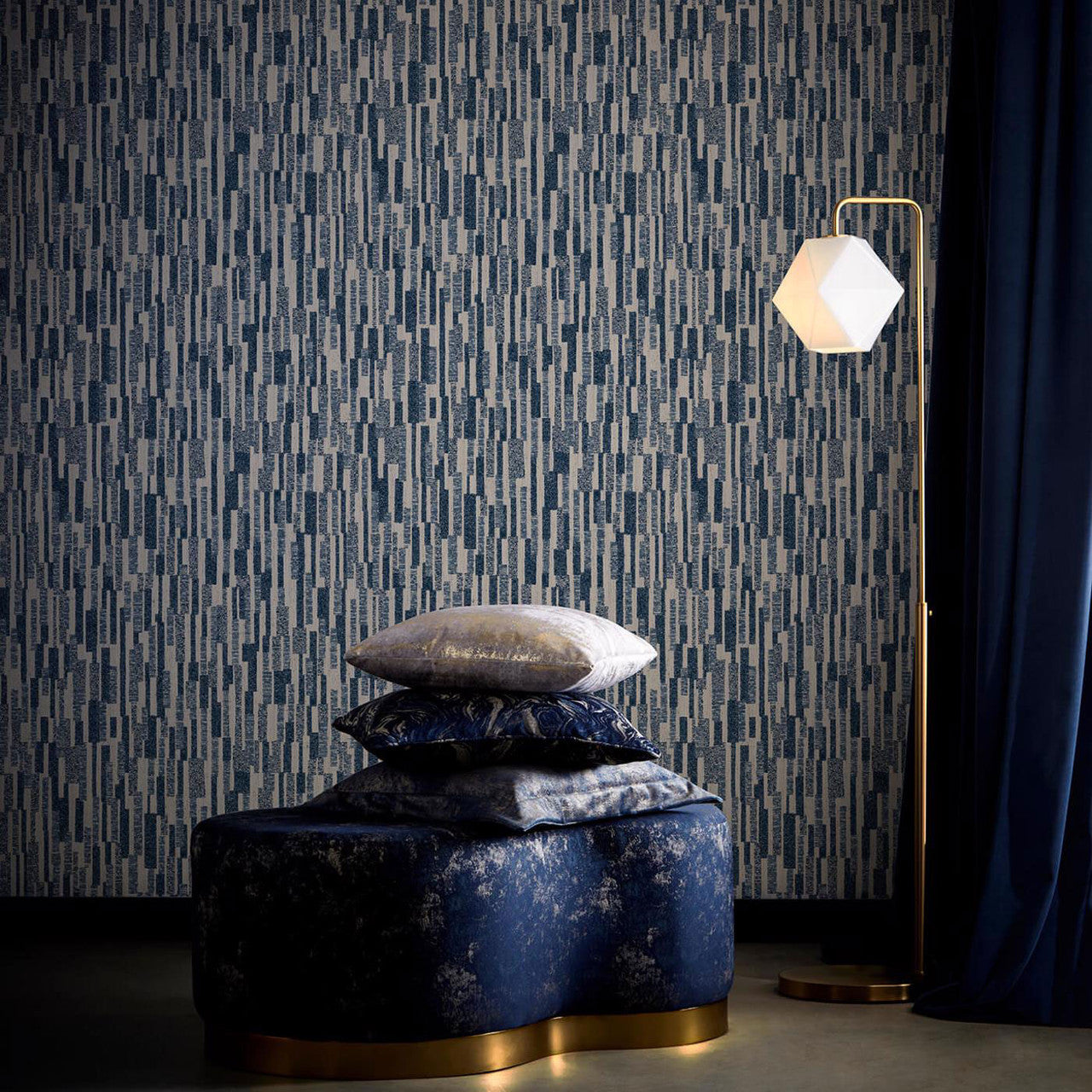 W0224/01 Juno Metropolitan Ink Wallpaper by Clarke & Clarke