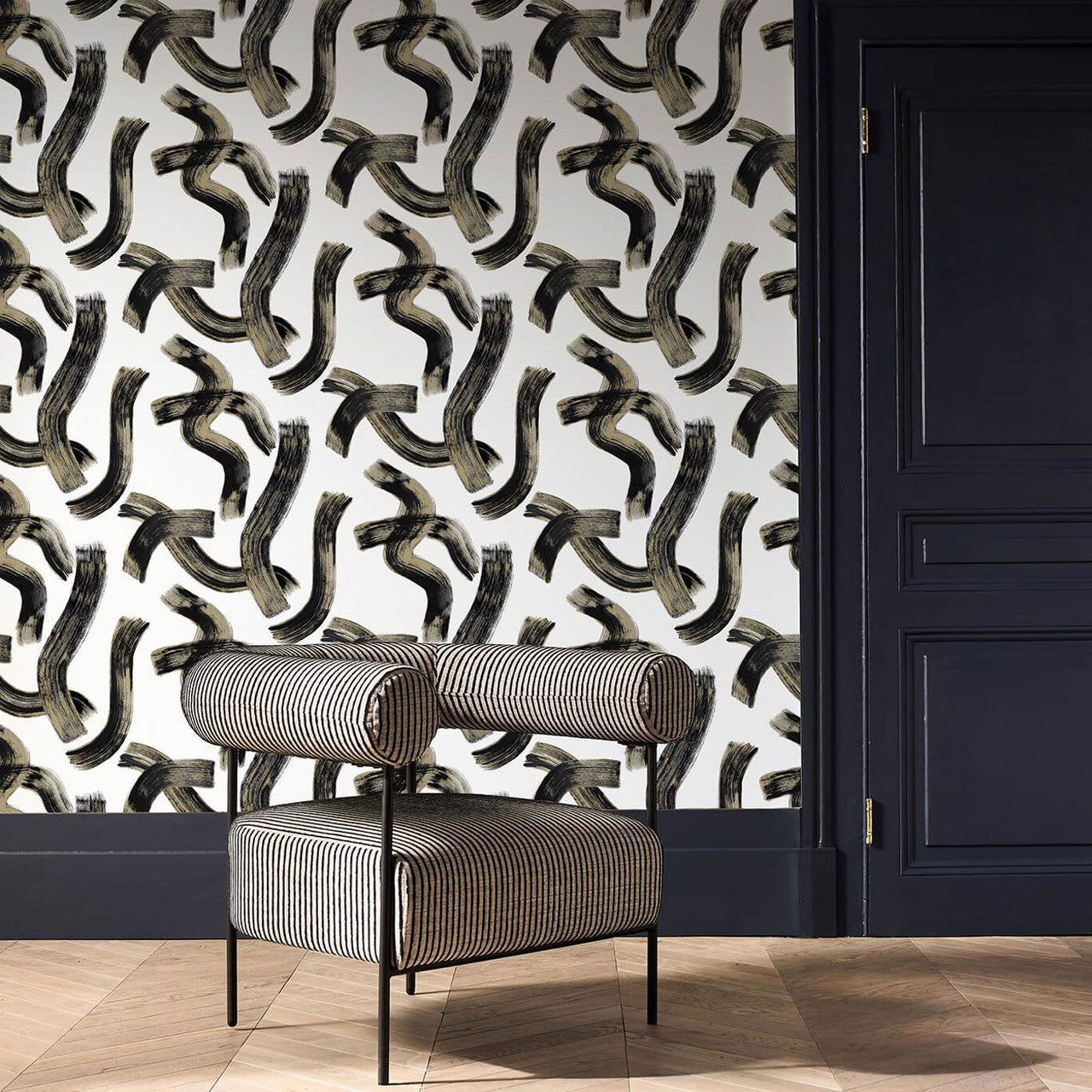 W0227/04 Malevich Metropolitan Noir Wallpaper by Clarke & Clarke