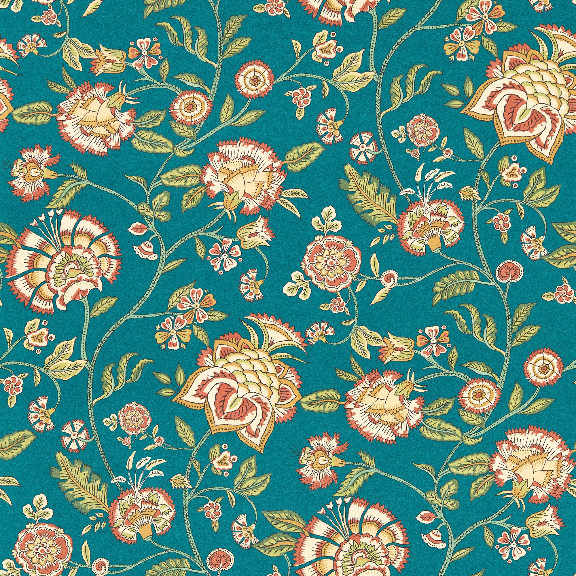 W0232/04 Barmeri Indira Spice Teal Wallpaper by Clarke & Clarke