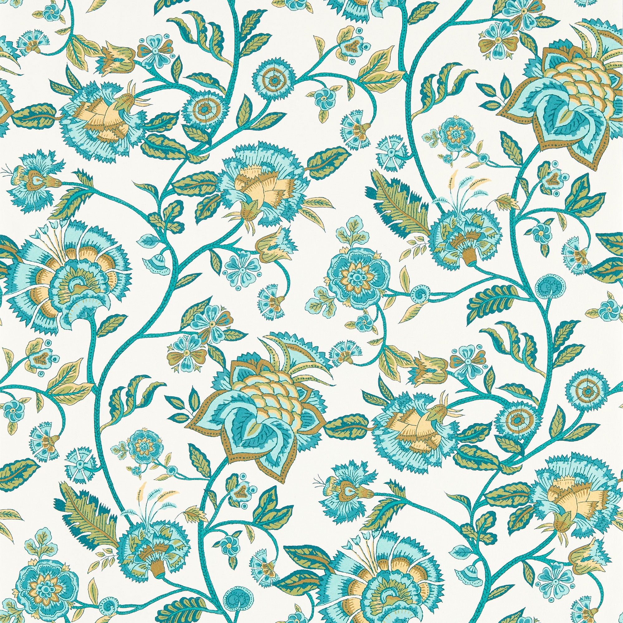 W0232/05 Barmeri Indira Teal Wallpaper by Clarke & Clarke