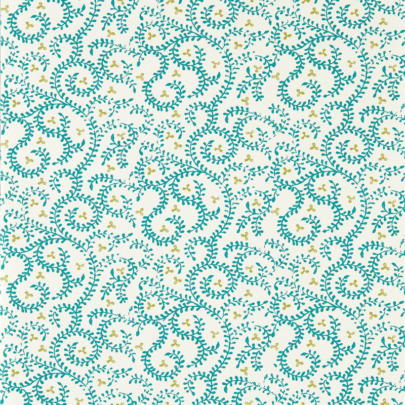 W0233/06 Buta Indira Teal Wallpaper by Clarke & Clarke