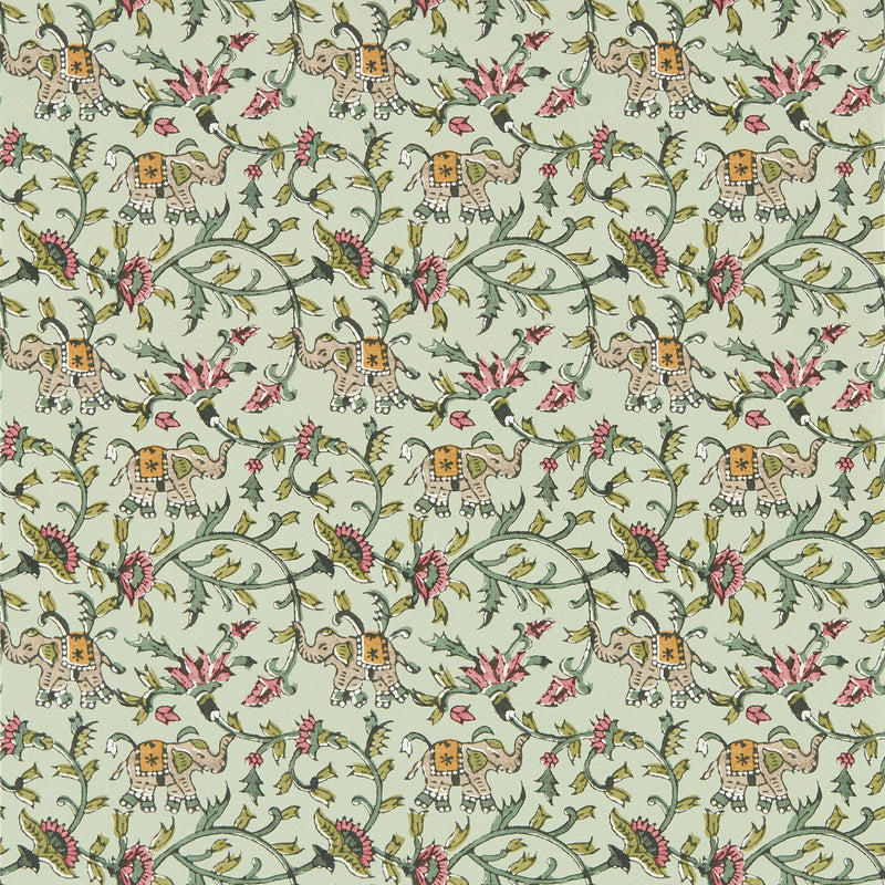 W0236/04 Hathi Indira Sage Wallpaper by Clarke & Clarke