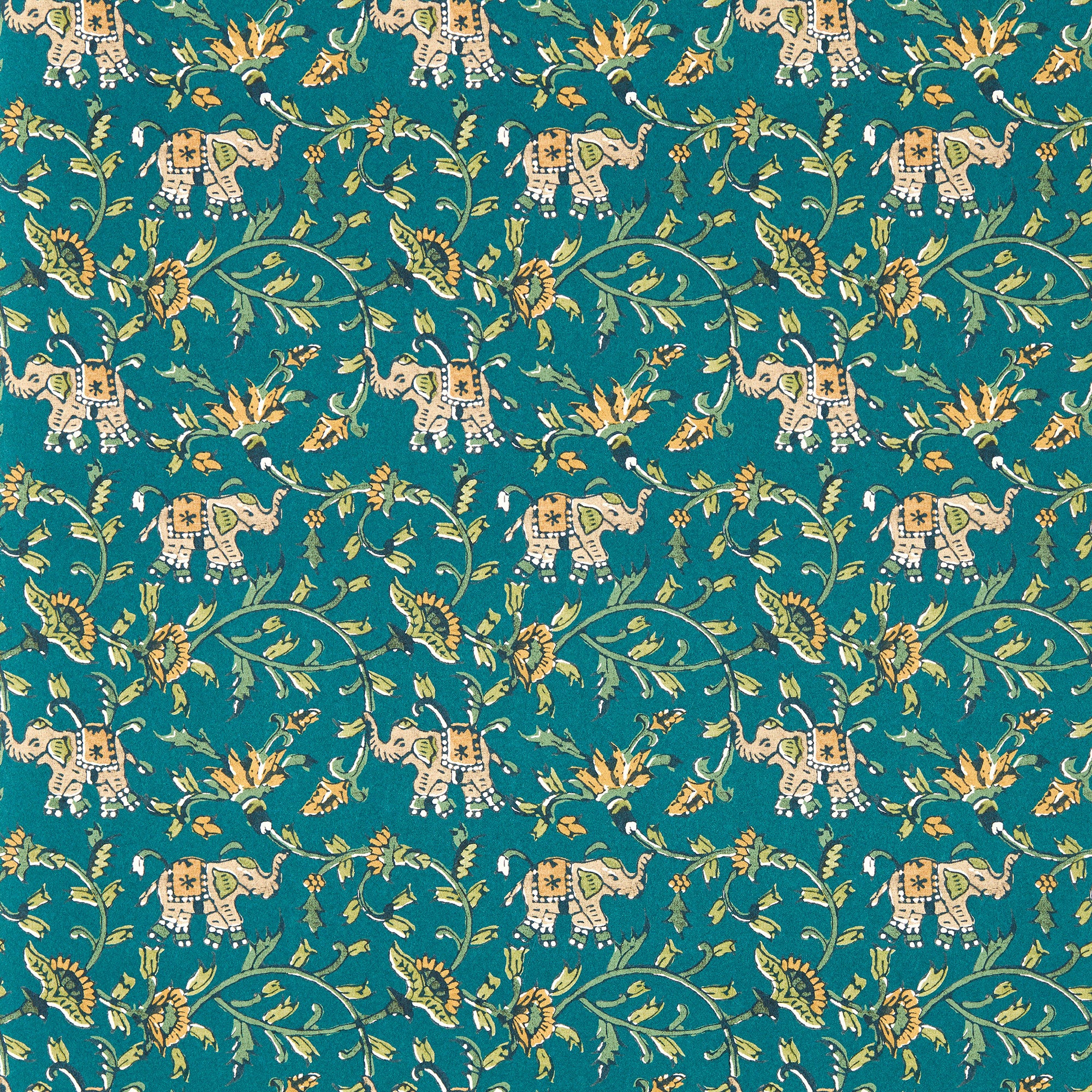 W0236/06 Hathi Indira Teal Wallpaper by Clarke & Clarke