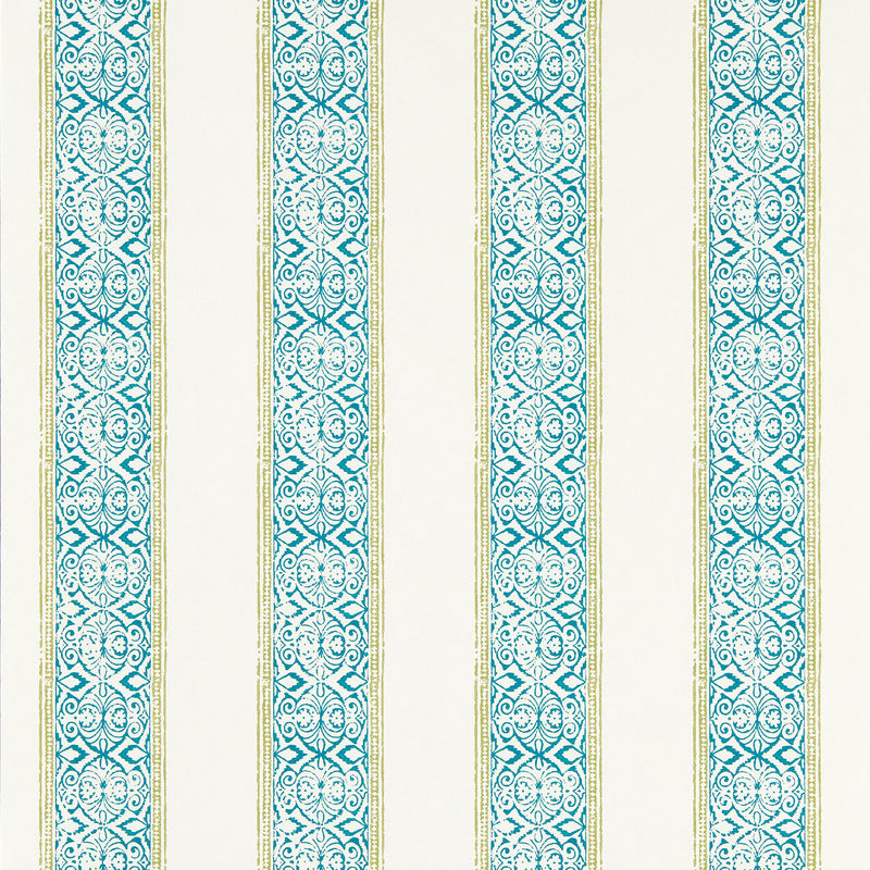 W0237/04 Kalamkari Indira Teal Wallpaper by Clarke & Clarke