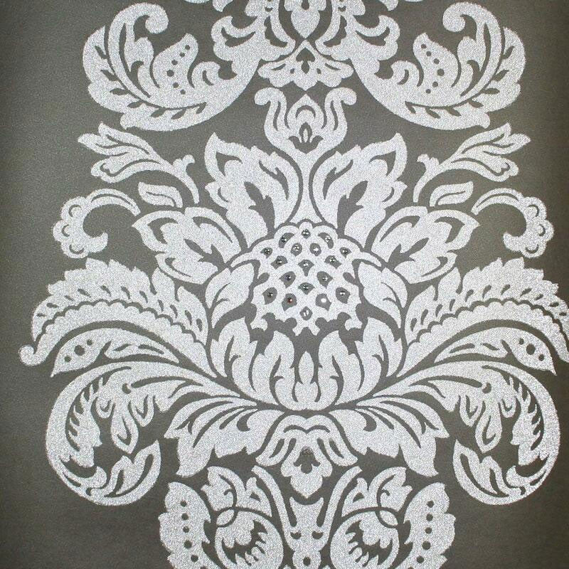 Kandola Jewel Damask Beaded and Crystalised, Midnight - W1505/04/215 Pattern