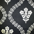 Kandola Jewel Garnet Crystalised wallpaper, Black and Gilver - W1506/01/215 Pattern