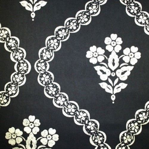 Kandola Jewel Garnet Crystalised wallpaper, Black and Gilver - W1506/01/215 Pattern