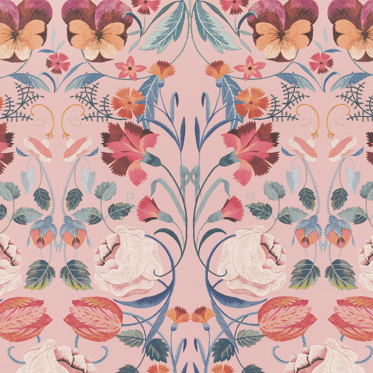 W456/01 Bonita Matte Temperley London Chateau Rose Wallpaper By Romo