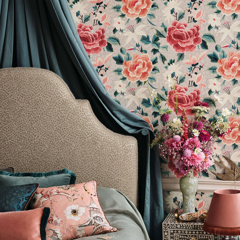 W458/01 Lavinia Shimmer Temperley London Pomelo Wallpaper By Romo