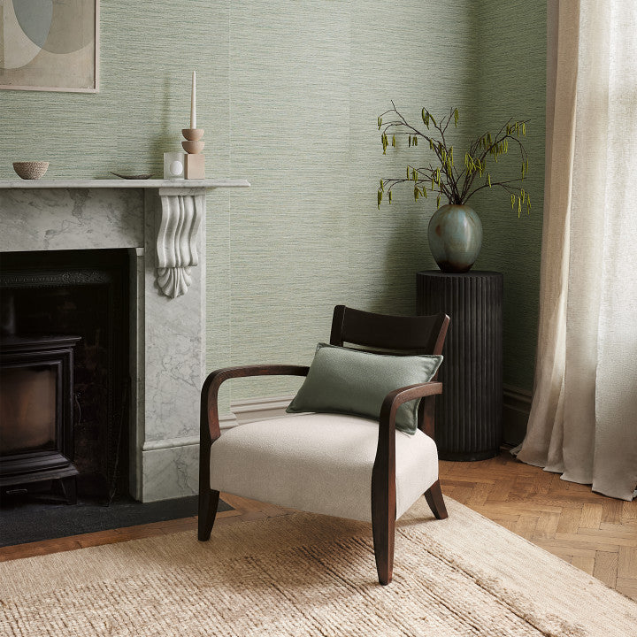 W461/11 Esai Seagrass Embossed Sage Wallpaper By Romo