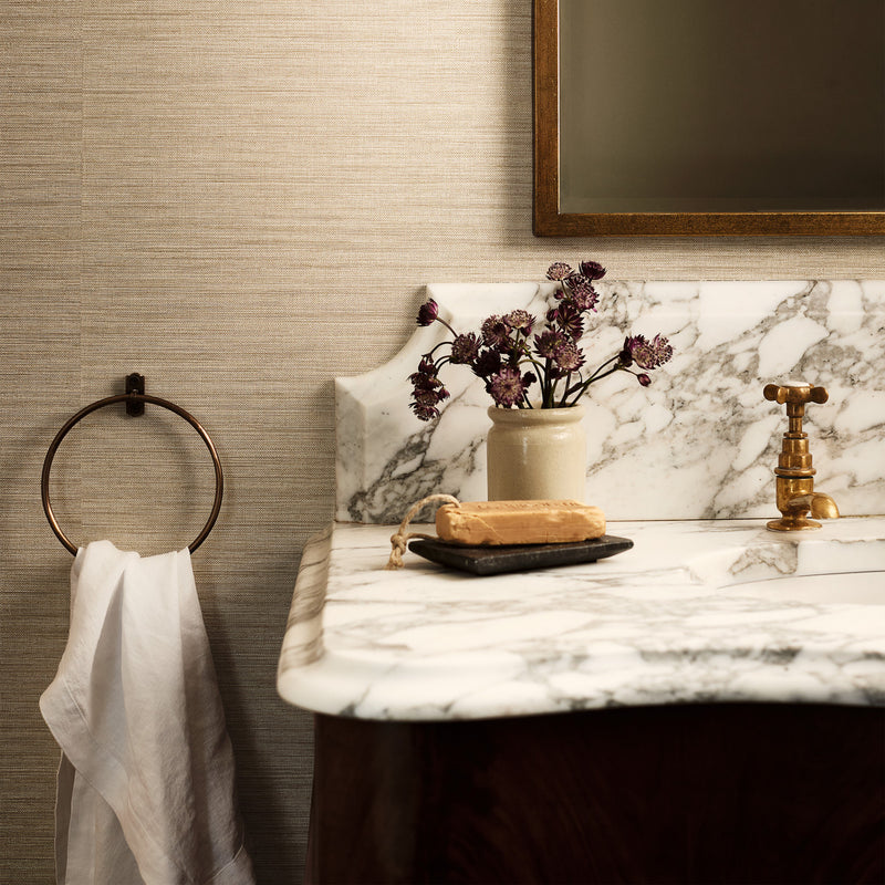 W462/04 Ciro Abaca Embossed Oat Wallpaper By Romo