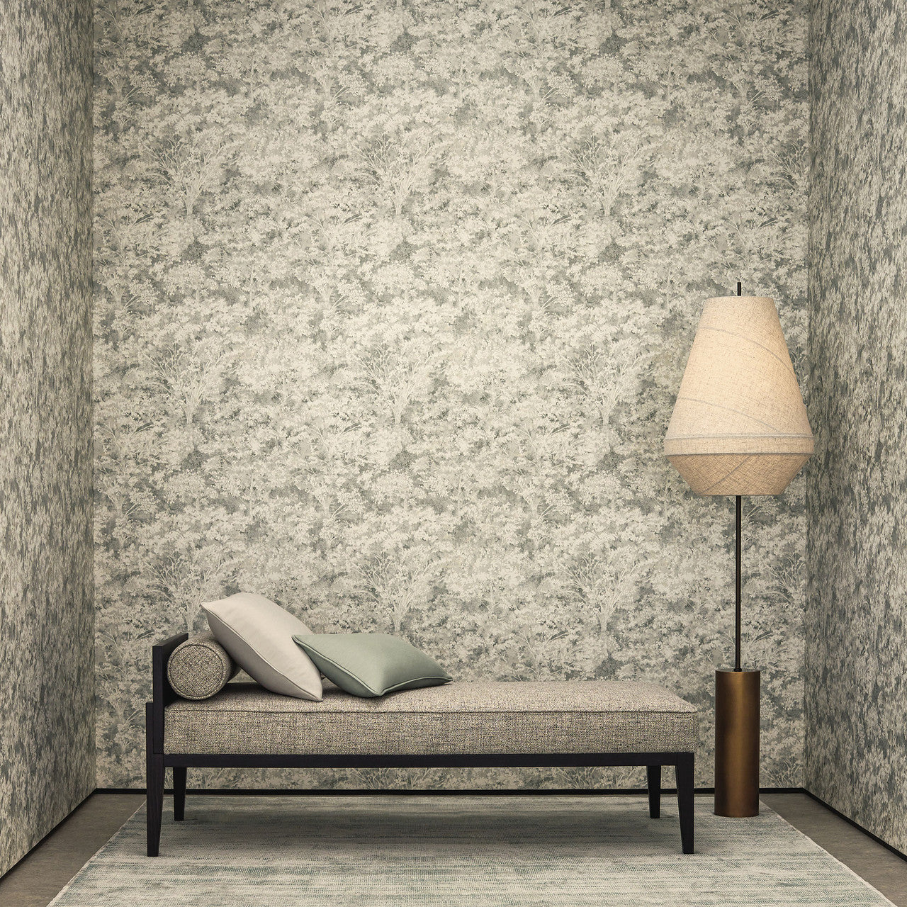 W468/04 Sikora Ottavia Charcoal Wallpaper By Romo