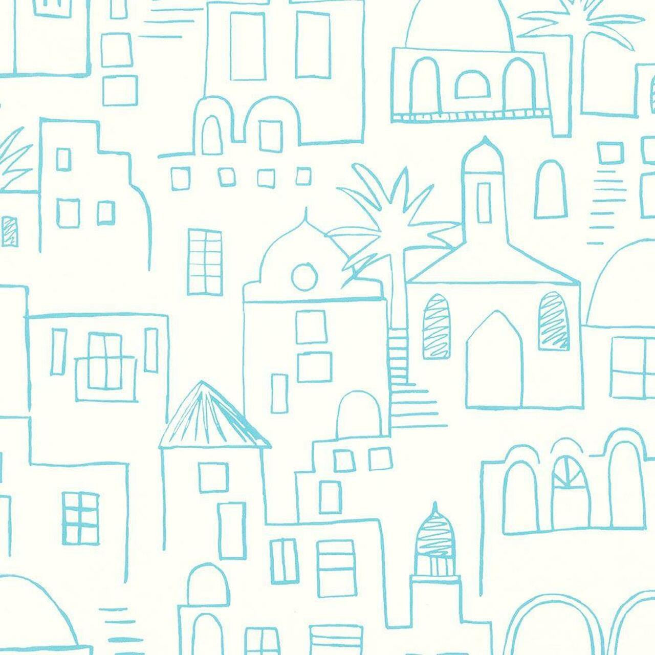 W569/01 Teeny Santorini Christopher Corr Picturebook Wallpaper By Villa Nova