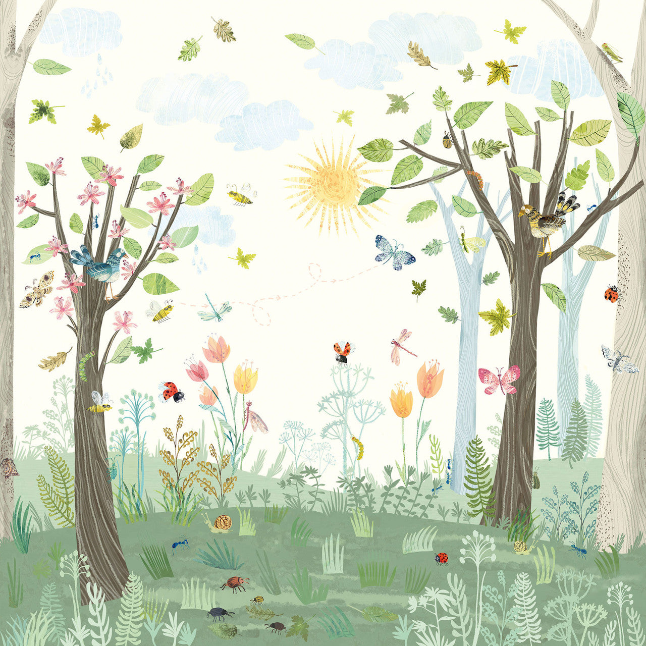 W575/01 Busy Buzzy Mural Picturebook II Wallpaper By Villa Nova