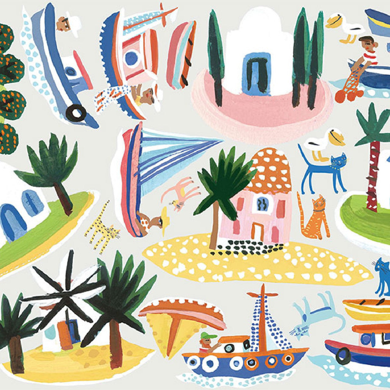 W592/01 Island Hopping Christopher Corr Picturebook Wall Stickers By Villa Nova