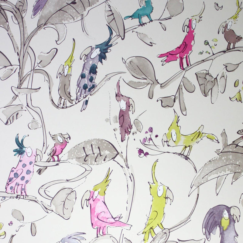 Zagazoo Cockatoos Beige, Pink and Purple - W6060/03 Wallpaper