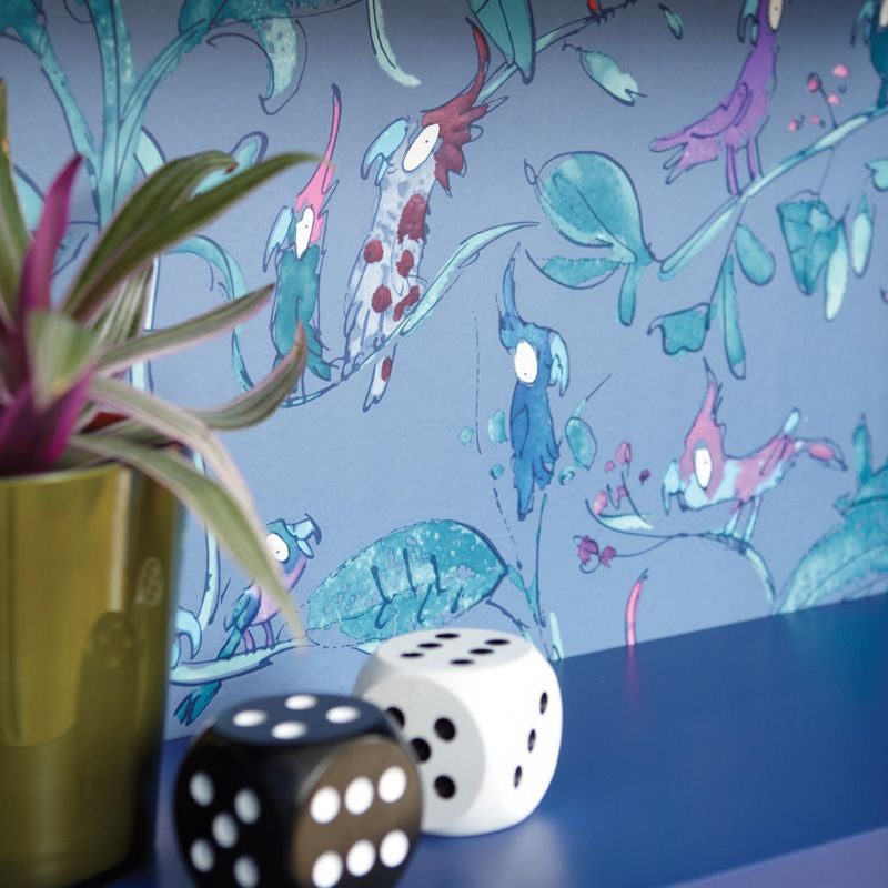 Zagazoo Cockatoos Turquoise - W6060/04 Wallpaper