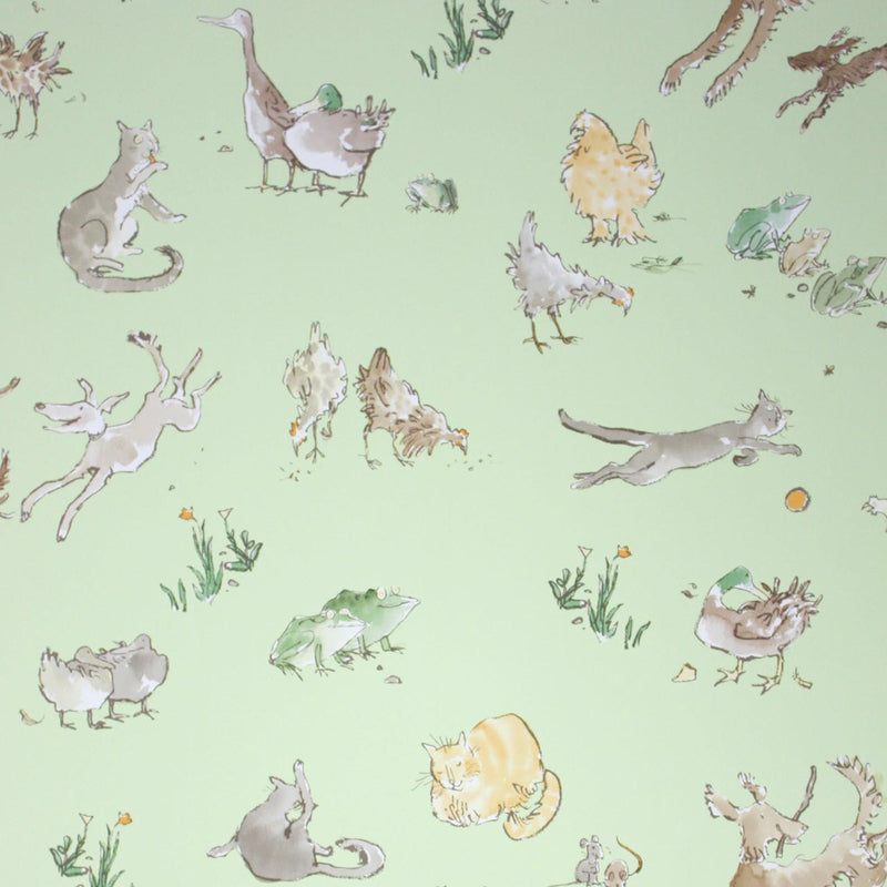 Zagazoo Quentin's Menagerie Fresh Lime Green - W6063/01 Wallpaper