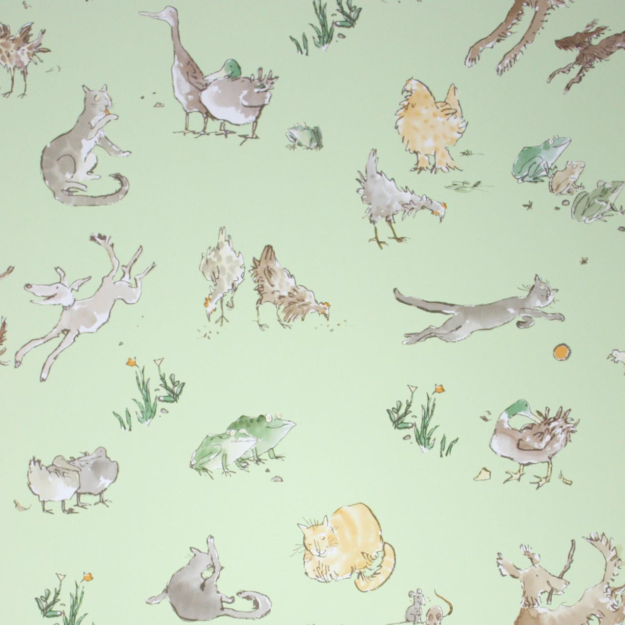 Zagazoo Quentin's Menagerie Fresh Lime Green - W6063/01 Wallpaper
