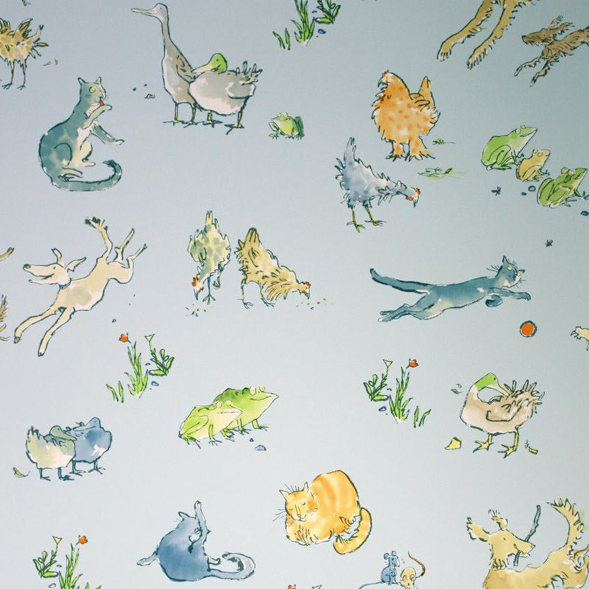 Zagazoo Quentin's Menagerie Sky Blue - W6063/02 Wallpaper