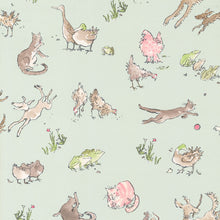 Zagazoo Quentin's Menagerie Aqua Blue - W6063/06 Wallpaper