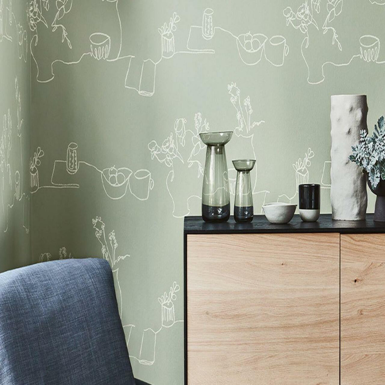 W616/05 Tabletop Still Life Wallpaper by Villa Nova