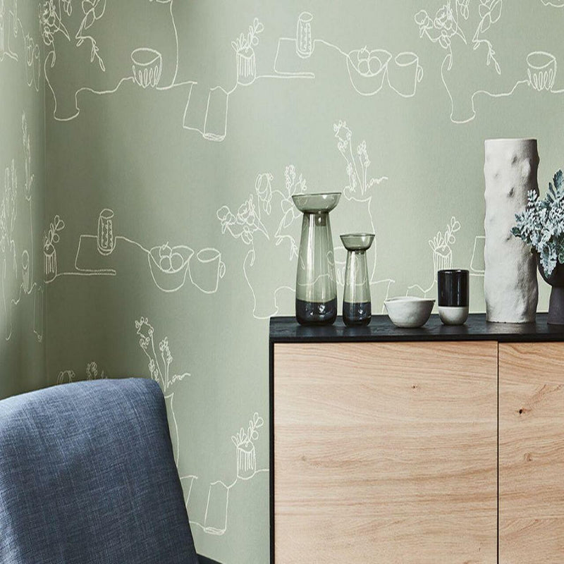 W616/05 Tabletop Still Life Wallpaper by Villa Nova