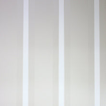 Osborne & Little Strand Grosvenor Stripe Stone, White and Mica - W6291-03 Wallpaper