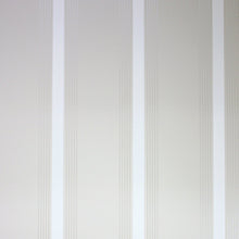 Osborne & Little Strand Grosvenor Stripe Stone, White and Mica - W6291-03 Wallpaper