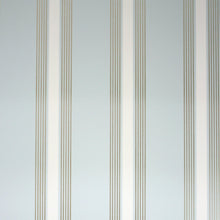 Osborne & Little Strand Grosvenor Stripe Pale Steel Blue, White and Gilver - W6291-05 Wallpaper