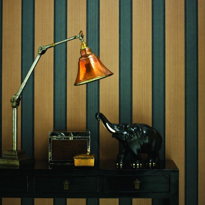 Osborne & Little Strand Portland Stripe Slate and Bronze - W6292-01 Wallpaper