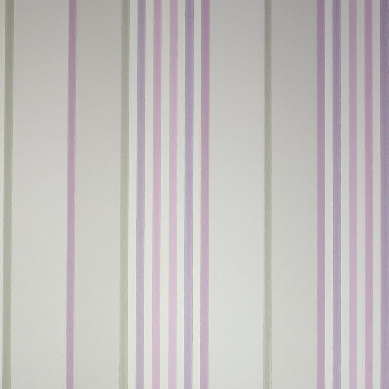 Osborne & Little Strand Marylebone Stripe Lilac and Stone - W6294-01 Wallpaper
