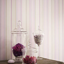 Osborne & Little Strand Marylebone Stripe Pale Gilver and Linen - W6294-03 Wallpaper