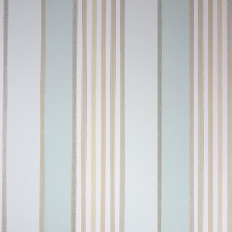 Osborne & Little Strand Marylebone Stripe Aqua and Beige - W6294-04 Wallpaper