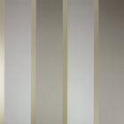 Osborne & Little Strand Fitzroy Stripe Taupe and Gilver - W6295-02 Wallpaper