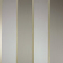 Osborne & Little Strand Fitzroy Stripe Taupe and Gilver - W6295-02 Wallpaper