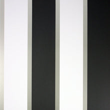 Osborne & Little Strand Fitzroy Stripe White, Black and Pale Gilver - W6295-04 Wallpaper