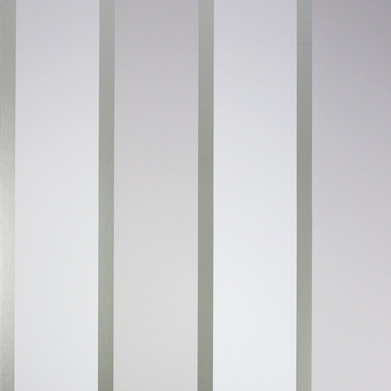 Osborne & Little Strand Fitzroy Stripe Silver and Grey - W6295-06 Wallpaper