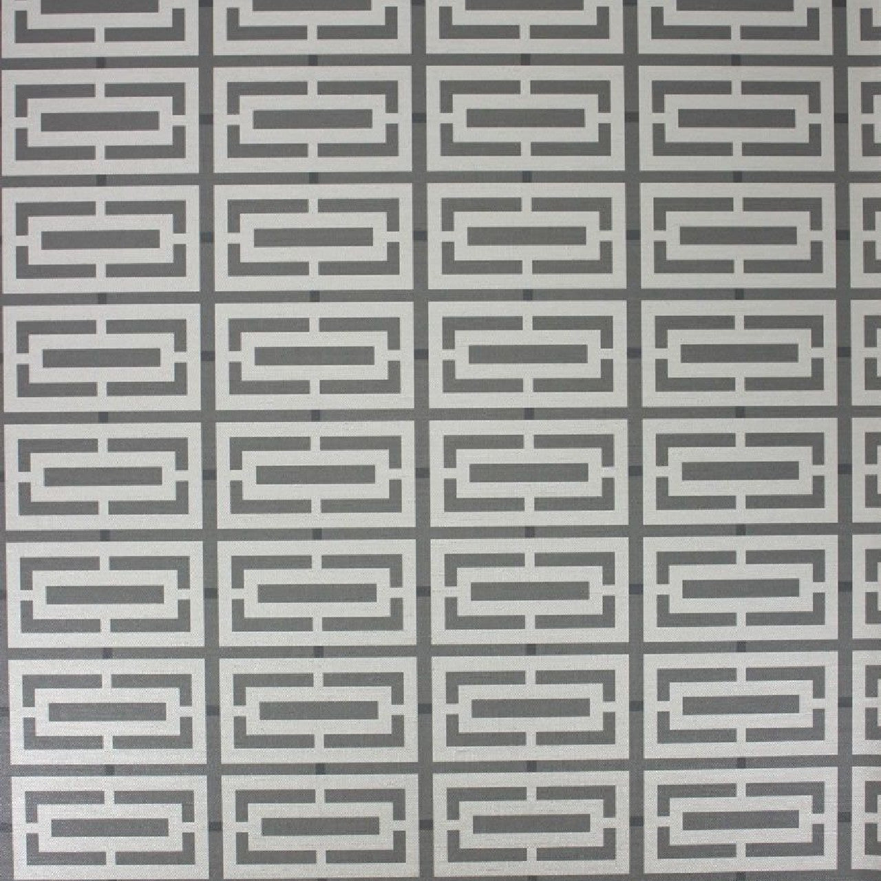 Osborne & Little Metropolis Vinyls 2 Kikko Trellis Vinyl Black and Pale Gilver - W6330-01 Wallpaper (sold per linear metre)