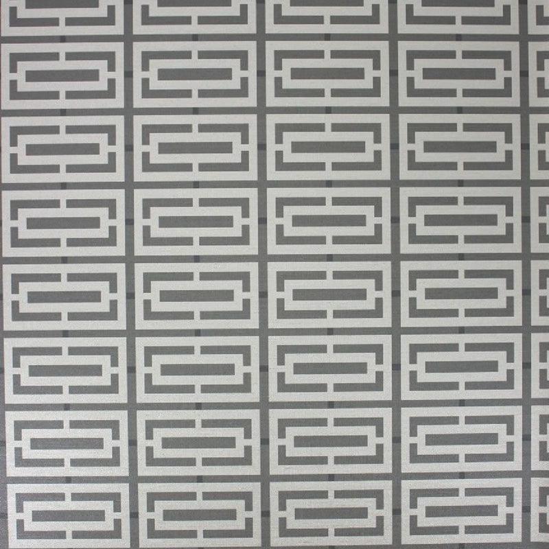 Osborne & Little Metropolis Vinyls 2 Kikko Trellis Vinyl Black and Pale Gilver - W6330-01 Wallpaper (sold per linear metre)