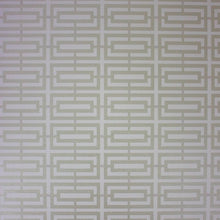 Osborne & Little Metropolis Vinyls 2 Kikko Trellis Vinyl Linen and Pale Gilver - W6330-03 Wallpaper (sold per linear metre)