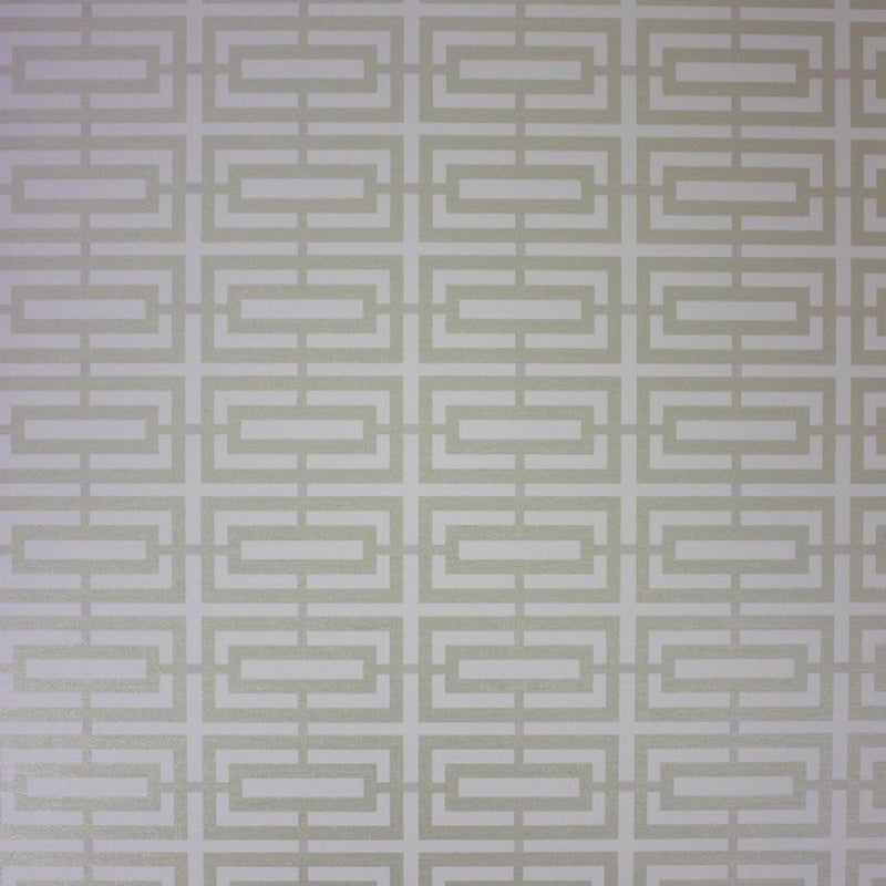 Osborne & Little Metropolis Vinyls 2 Kikko Trellis Vinyl Linen and Pale Gilver - W6330-03 Wallpaper (sold per linear metre)