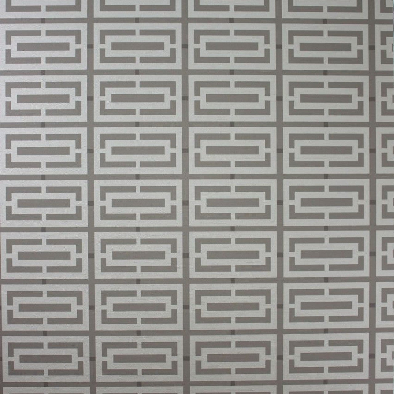 Osborne & Little Metropolis Vinyls 2 Kikko Trellis Vinyl Cocoa and Pale Gilver - W6330-04 Wallpaper (sold per linear metre)