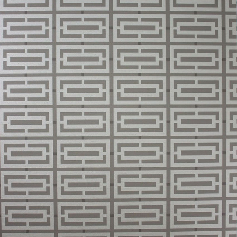 Osborne & Little Metropolis Vinyls 2 Kikko Trellis Vinyl Cocoa and Pale Gilver - W6330-04 Wallpaper (sold per linear metre)