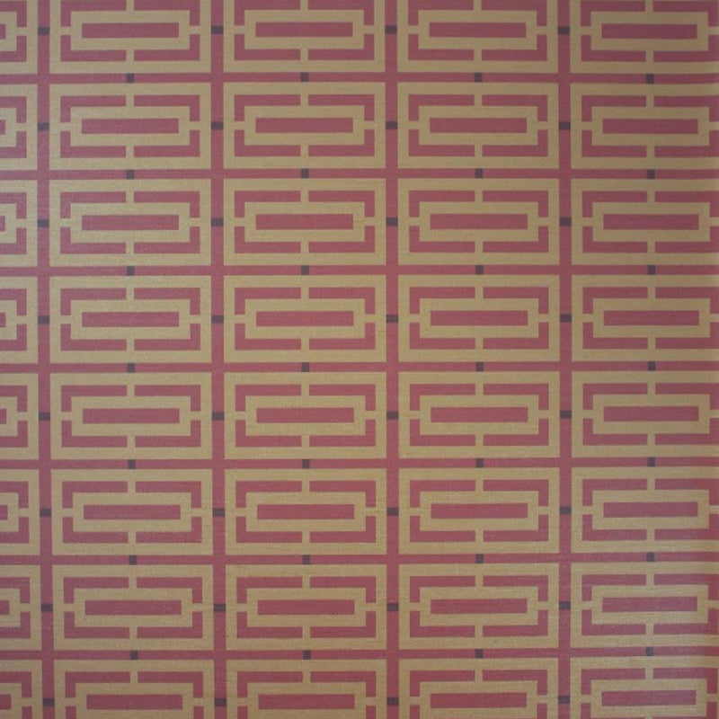 Osborne & Little Metropolis Vinyls 2 Kikko Trellis Vinyl Oxblood and Copper - W6330-06 Wallpaper (sold per linear metre)