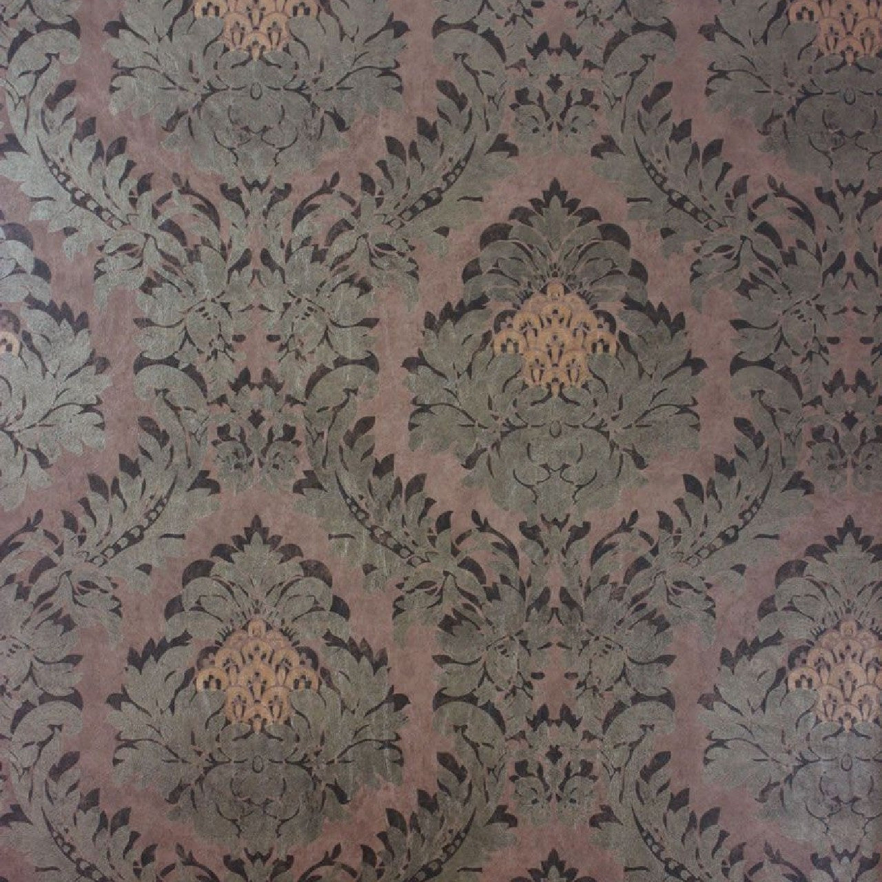 Osborne & Little Metropolis Vinyls 2 Rezzonico Vinyl Cappuccino and Bronze - W6333-01 Wallpaper (sold per linear metre)