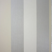 Osborne & Little Metropolis Vinyls 2 Dulwich Stripe Vinyl Pale Gilver and Buttermilk - W6334-03 Wallpaper (sold per linear metre)