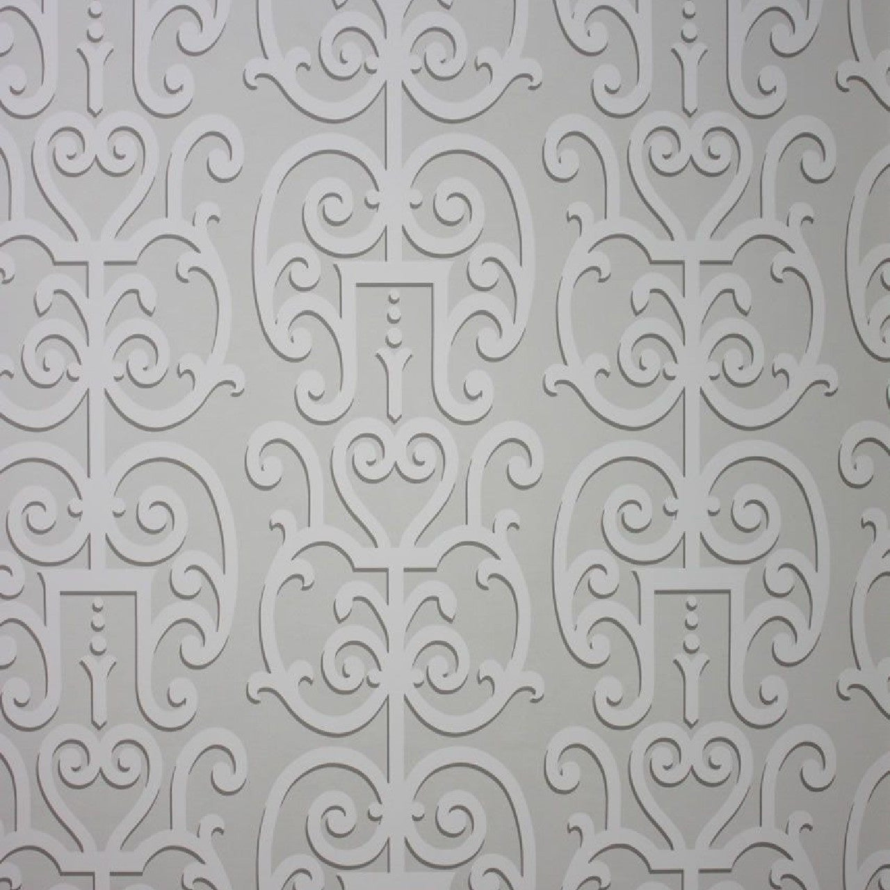 Osborne & Little Metropolis Vinyls 2 Colleoni Vinyl Silver and White - W6335-01 Wallpaper (sold per linear metre)