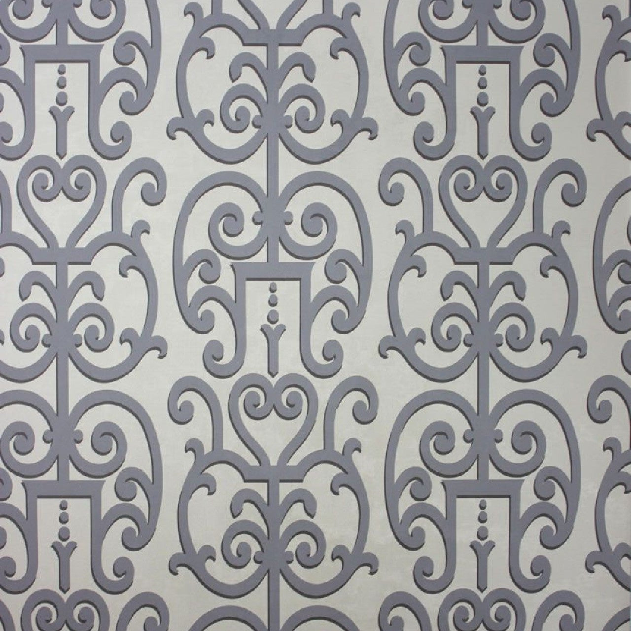 Osborne & Little Metropolis Vinyls 2 Colleoni Vinyl Pale Gilver and Slate - W6335-04 Wallpaper (sold per linear metre)